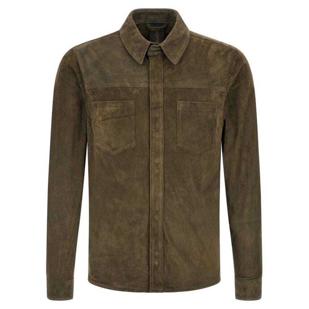 GIORGIO BRATO Bicolor Suede Leather Men's Blouse